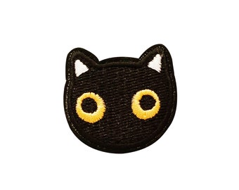 Small Black Cat Head Patch  |  1 Piece