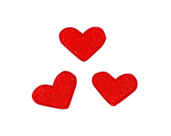 Itty Bitty Red Hearts Patches  |  3 Pieces