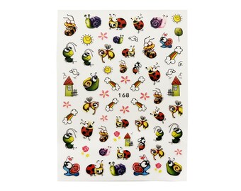 Cute Bugs Nail Decals/Stickers  |  1 Sheet