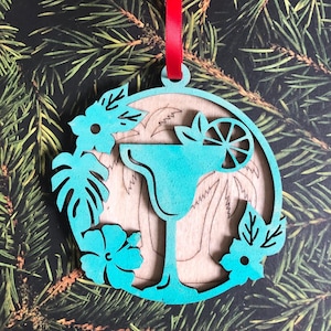SALE! Margarita Christmas Ornaments, laser cut ornament, margarita gift, Christmas ornament, drink ornament, margarita lover gift, 3.5”