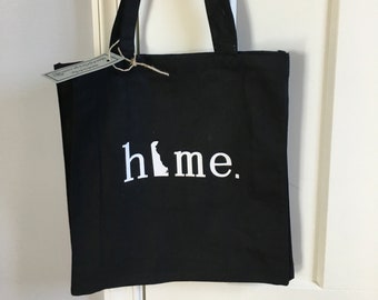 Home State Black Tote Bag 14"x15"x3.5" / Delaware Tote Bag / Home State Tote Bag / Home State Gift / Delaware / State tote bag /canvas bag