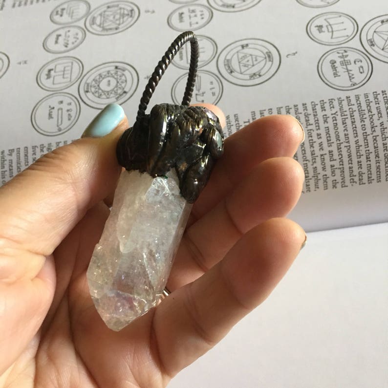 Large Angel Aura Quartz Pendant image 6