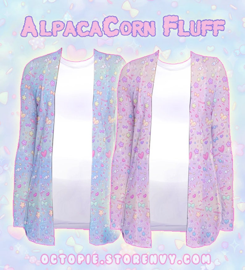 Blue AlpacaCorn Fluff Cardigan