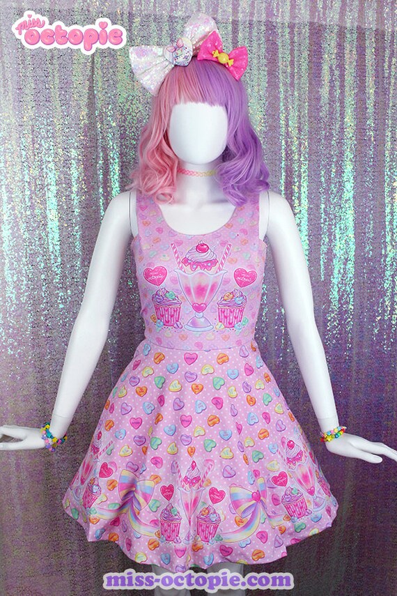 Pink Lovely Candy Heart Dress Etsy