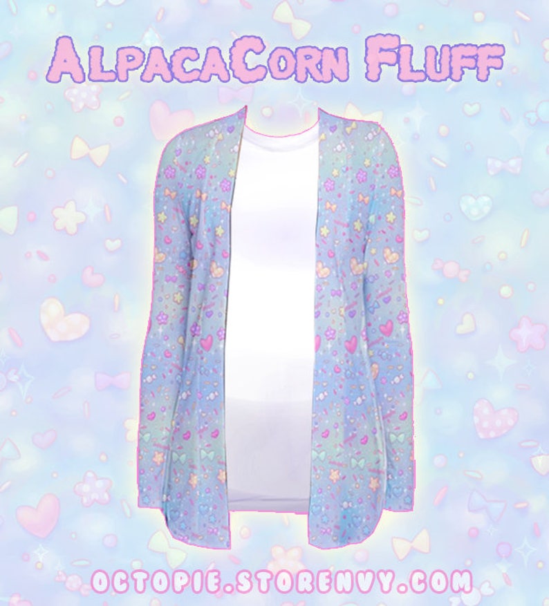 Blue AlpacaCorn Fluff Cardigan