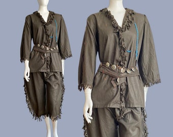Raro costume indiano Concho con frange vintage degli anni '20