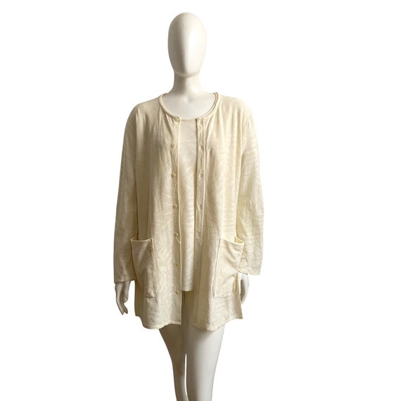 Vintage 1980s MATSUDA Nicole Ivory Textured Twin … - image 1