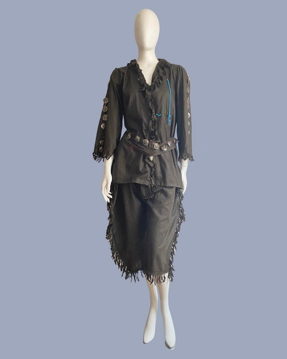 Vintage 1920s Rare Indian Concho Fringed Costume … - image 2