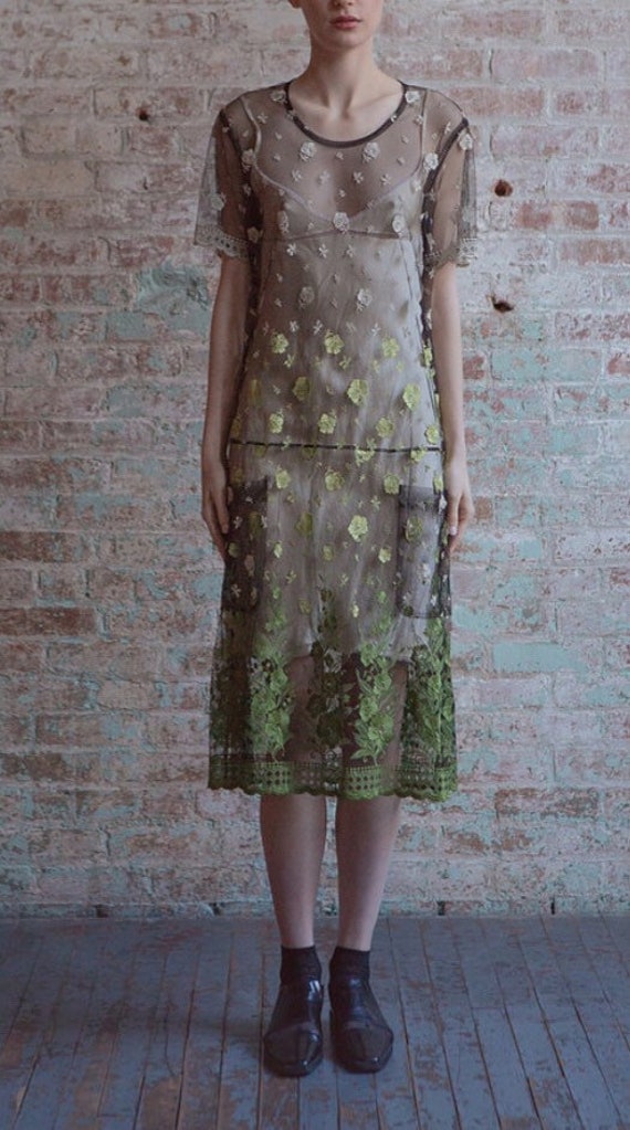 1995 Comme des Garcons Runway Embroidered Dress