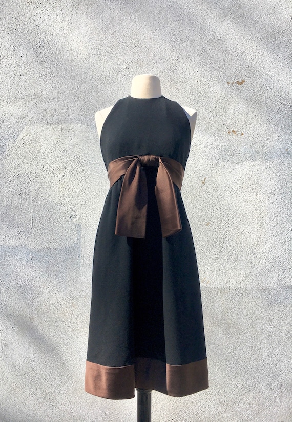 1960s DONALD BROOKS Halter LBD Dress S - image 1