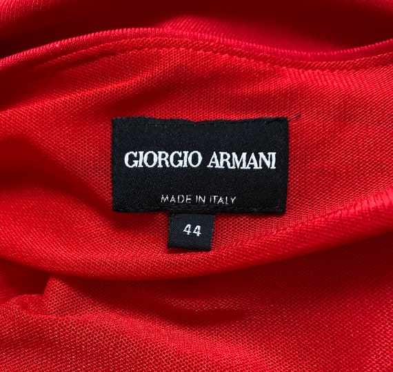 1990s GIORGIO ARMANI Chic Draped Bodycon Dress La… - image 7