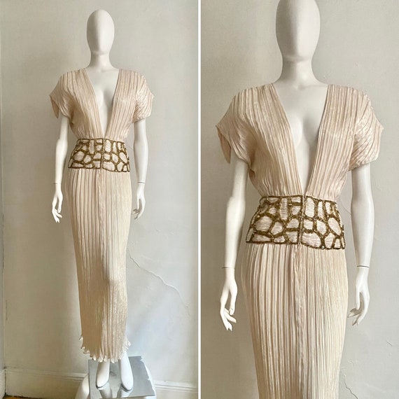 Vintage 1980s MICHAEL CASEY Goddess Fortuny Pleati