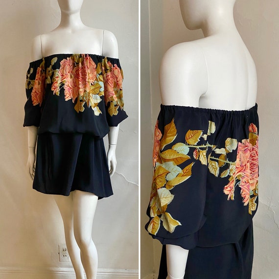 1970s KAREN ALEXANDER for Chelsea Placed Floral Dr