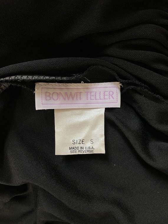 1980s BONWIT TELLER Ink Black Rayon Jersey Disco … - image 10