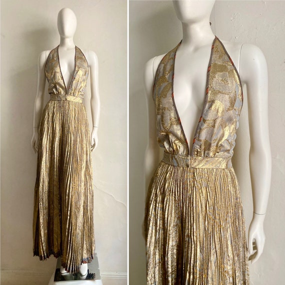 1970s KOOS van den Akker Studio 54 Gold Pleated Go