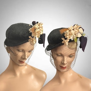 Vintage Austelle Brown Felt Hat Vintage 1940 main image 4