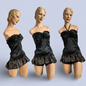 Vintage 1940s SEA GODDESS Rumba Playsuit Metallic Ruffle M
