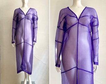 Vintage 1997 COMME des GARÇONS Sheer Transparent Seamed Dress M