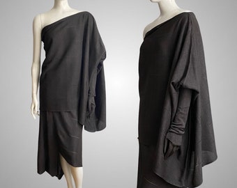Rare 1980s ISSEY MIYAKE Textured Silk Single Gloved Sleeve 2
