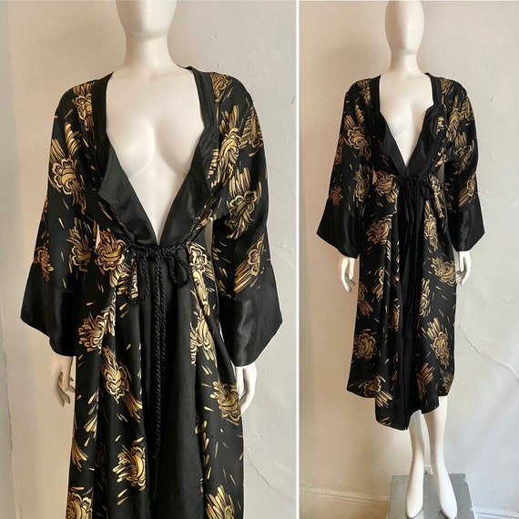 Vintage 1920s Silk Art Deco Print Flapper Evening