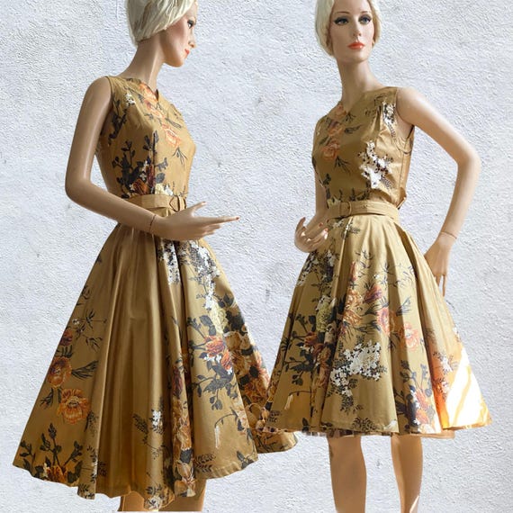 Vintage 1950s Gale Gale Modern Jr. Gorgeous Floral Full Circle Skirt 3pc Cocktail Dress 50s Set S Etsy Canada