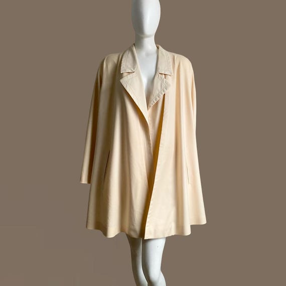 Vintage 1980s GIANFRANCO FERRE Ivory Fine Silk Wool Swing Coat 80s Trapeze Coat M Etsy Canada