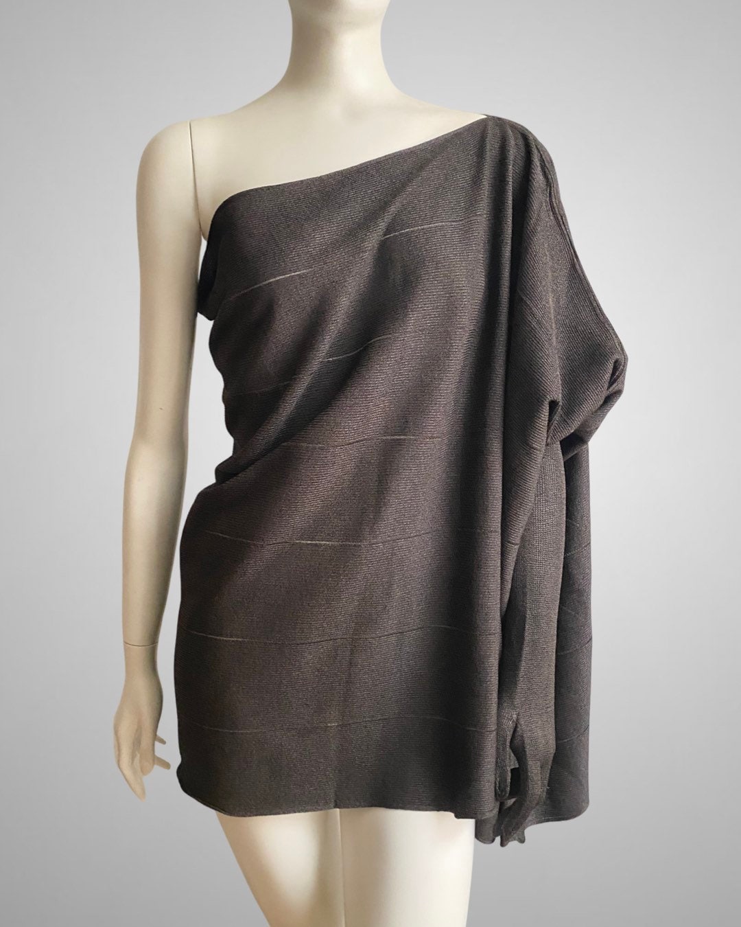【素敵なデザイン❗️】80's ISSEY MIYAKE 変形 ベアトップ Rare 1980s ISSEY MIYAKE Textured Silk Single Gloved Sleeve 2