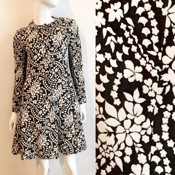 Rare 1960s CEIL CHAPMAN Floral Coat S/M