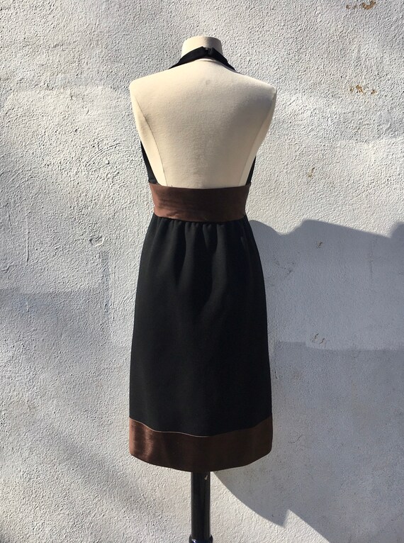 1960s DONALD BROOKS Halter LBD Dress S - image 3