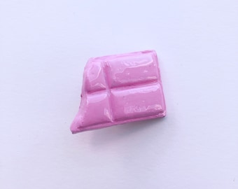 Pink Chocolate Pin | Handmade polymer clay pin