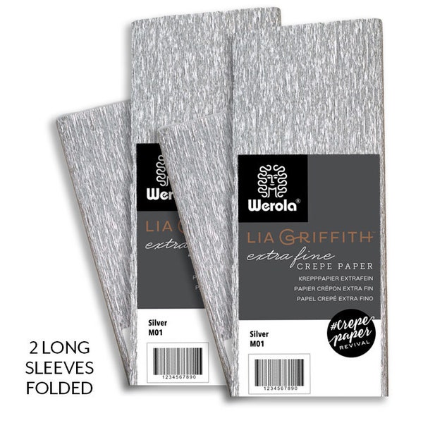 Lia Griffith Crepe Paper Extra Fine - Metallic Silver (long)