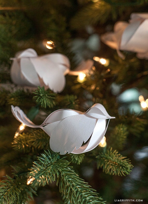 template for paper bird ornament etsy