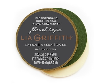 Lia Griffith Floral Tape 3 pack - Cream Green & Gold