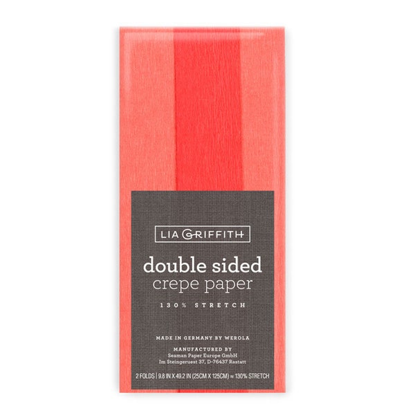 Lia Griffith Double Sided Crepe Paper - Strawberry/Tulip Pink