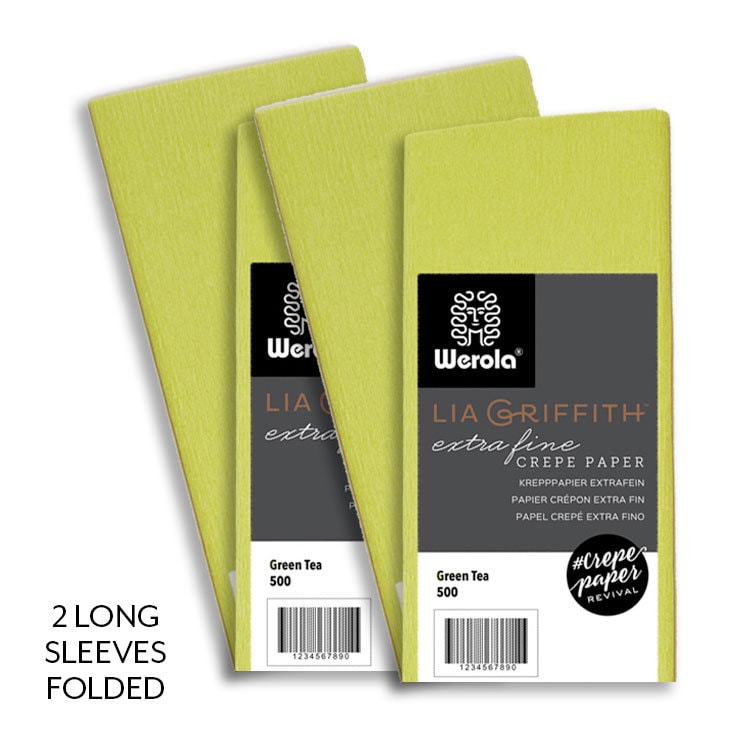 Gloria Doublette Double Sided Crepe Paper for Flower Making Made in Germany  Olive and Moss Green 3343 