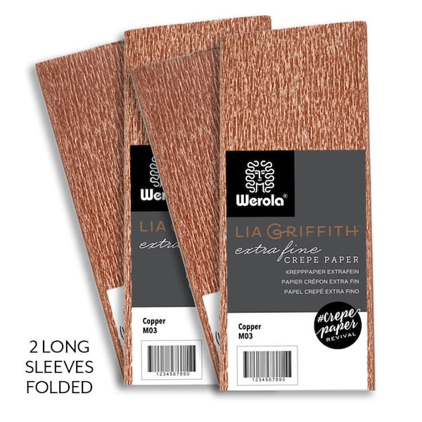 Lia Griffith Crepe Paper Extra Fine – Metallic Copper (long)