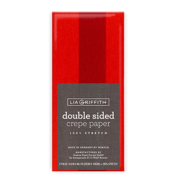 Lia Griffith Double Sided Crepe Paper - Cherry & Raspberry