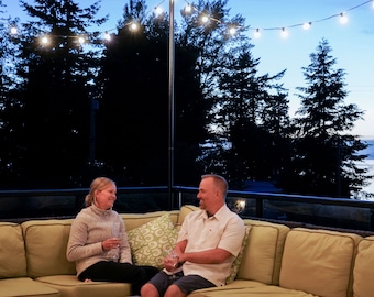 IYN Stands - String Light Pole Stand with Mounting Plate - Hang String Lights or Privacy Screening