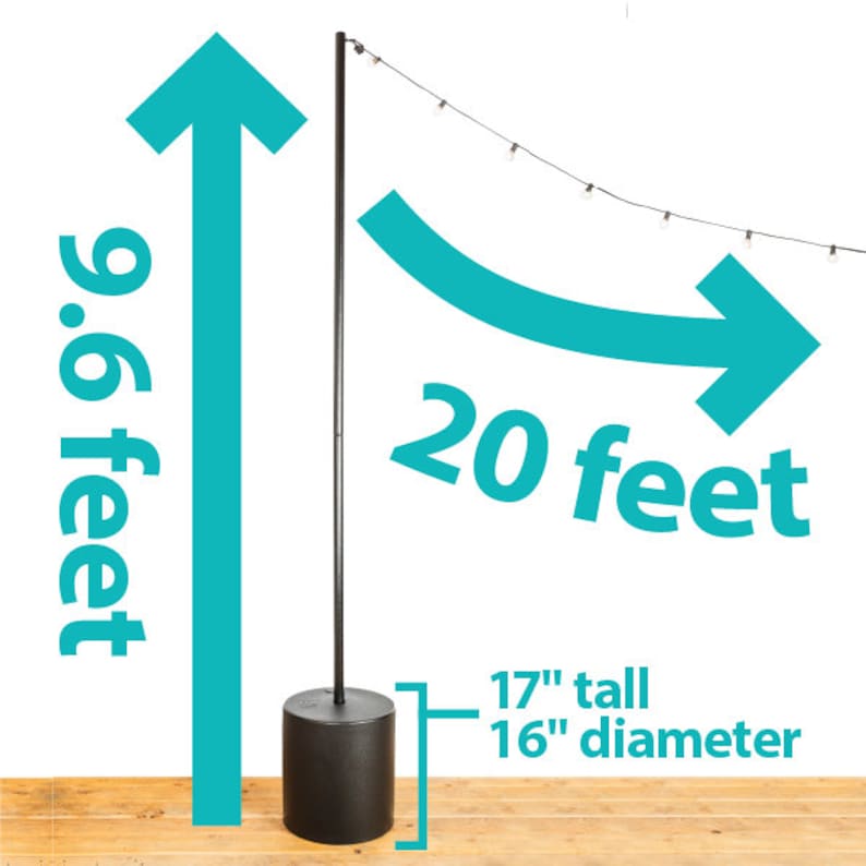 IYN Stands String Light Pole Stand with Tank Base Etsy