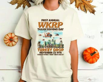 WKRP Turkey Drop Thanksgiving Funny Tee Comfort Colors