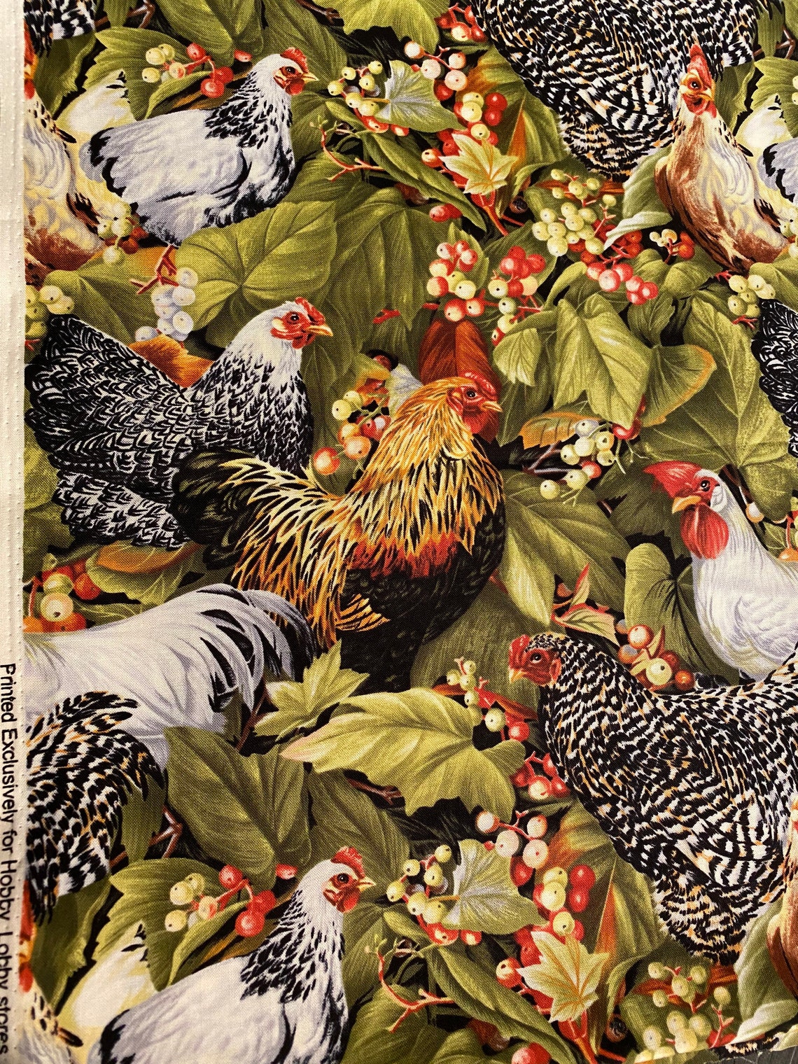 Roosters & Hens Mask Fabric Hobby Lobby Original Sold BTHY Etsy