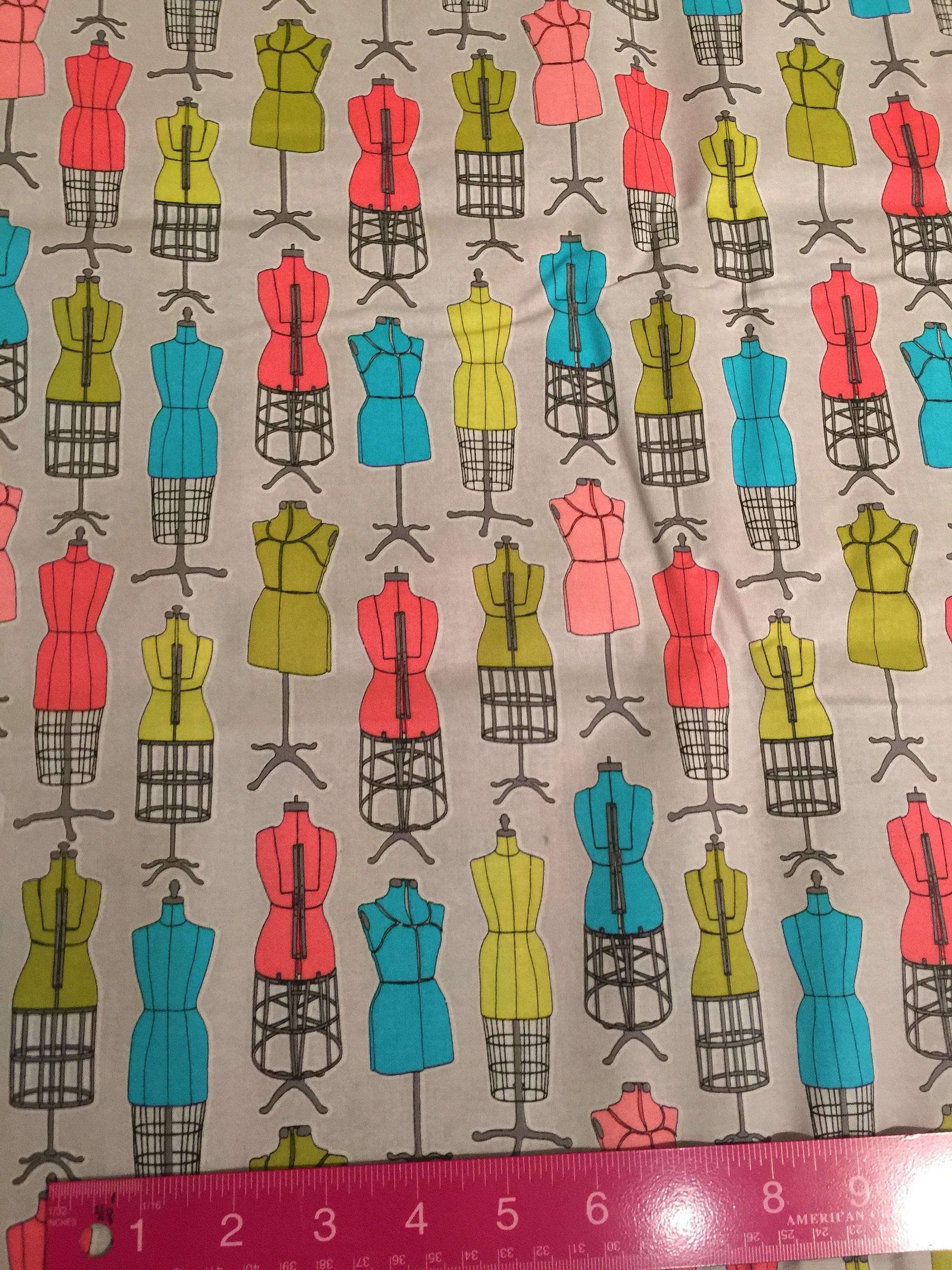 Vintage Sewing Mannequin Fabric Sold by the Half Yard Etsy