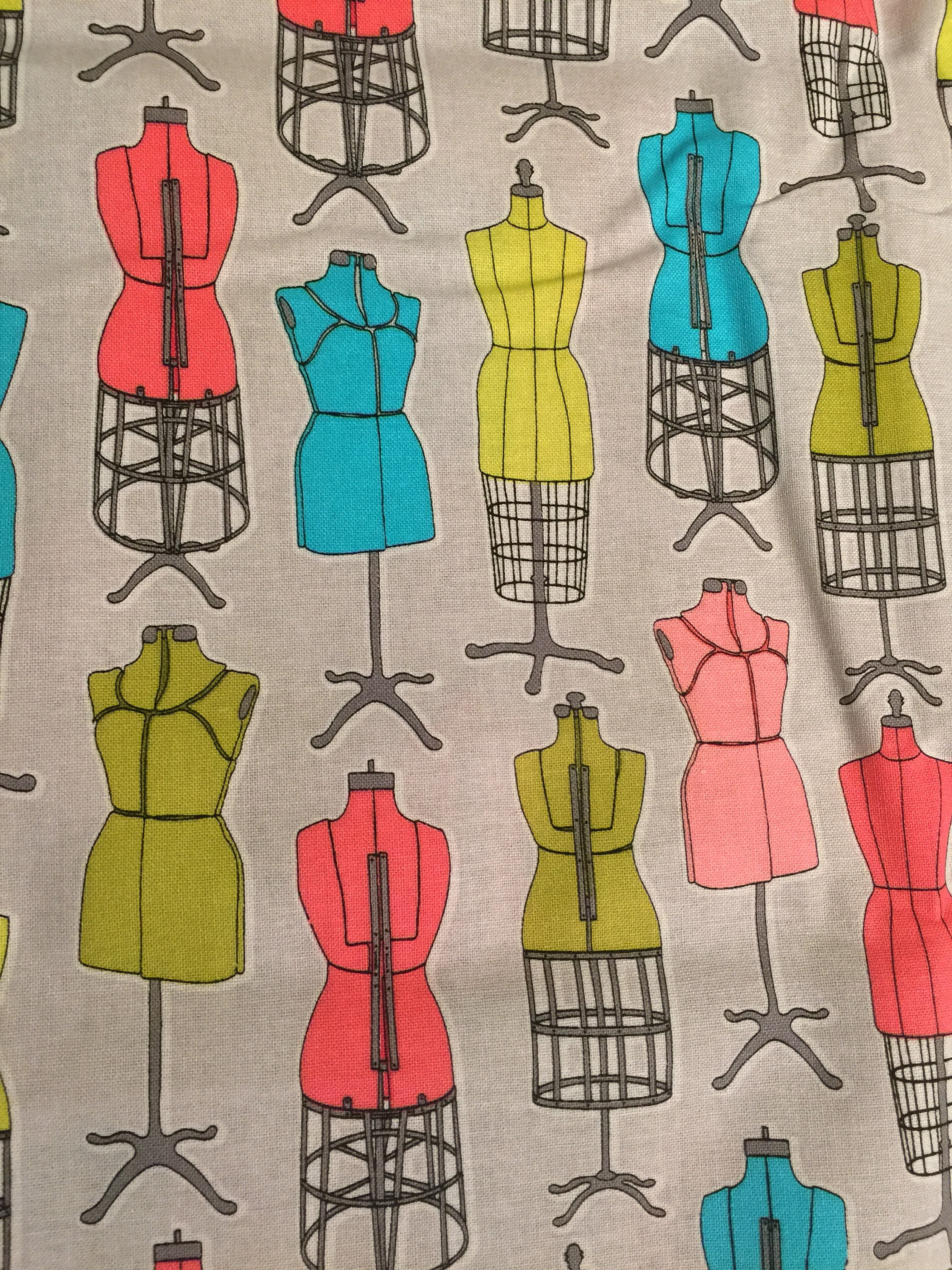 Vintage Sewing Mannequin Fabric Sold by the Half Yard Etsy