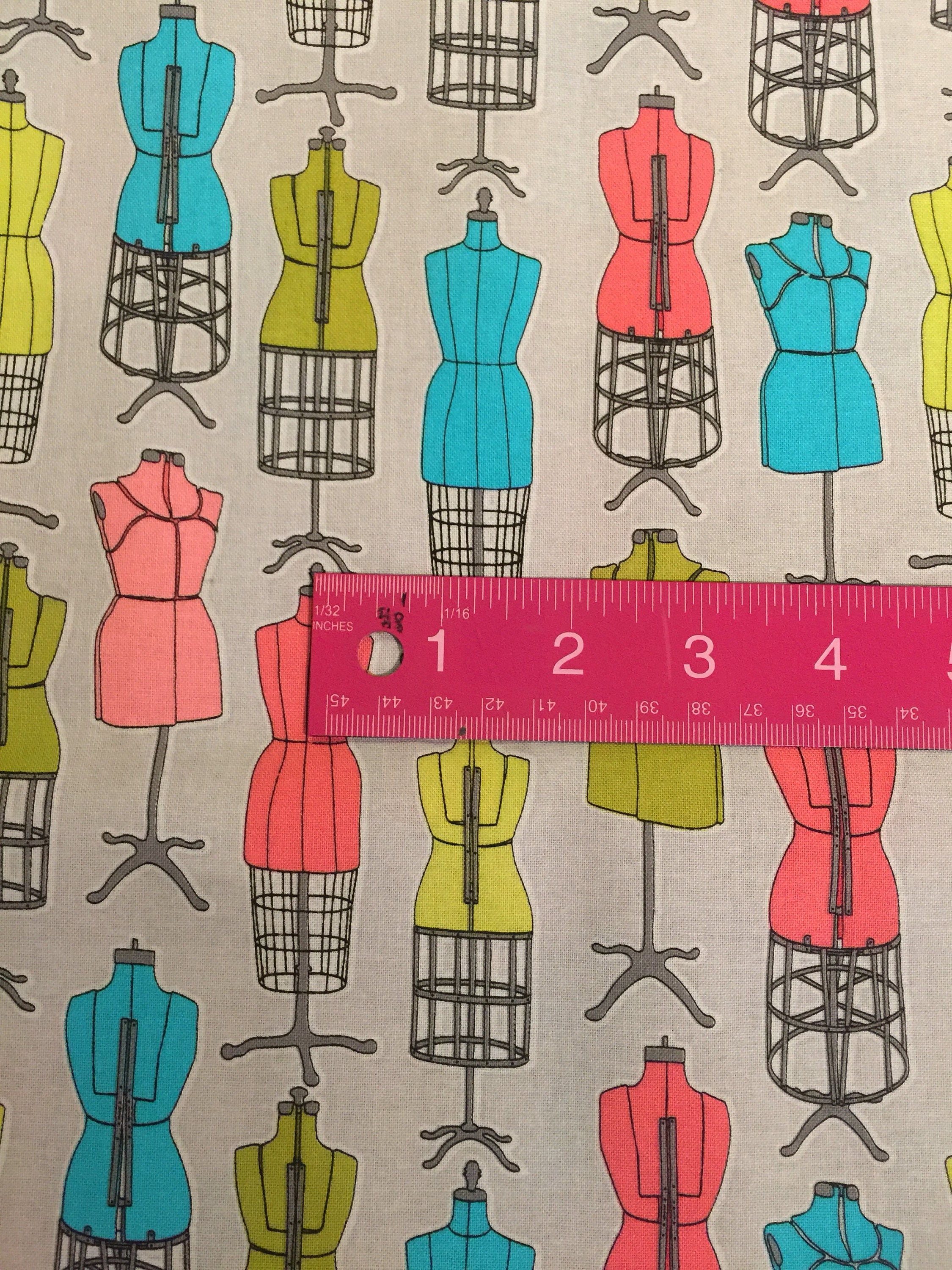 Vintage Sewing Mannequin Fabric Sold by the Half Yard Etsy