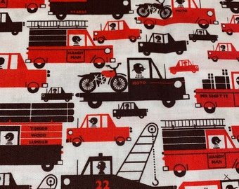 Vintage vehicles Michael Miller Premium Cotton Fabric 16” x 44”