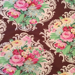 Nicole Mod Girls Jennifer Paganelli Sis Boom Free Spirit Scroll Brown Floral Fabric Sold By The Yard image 2