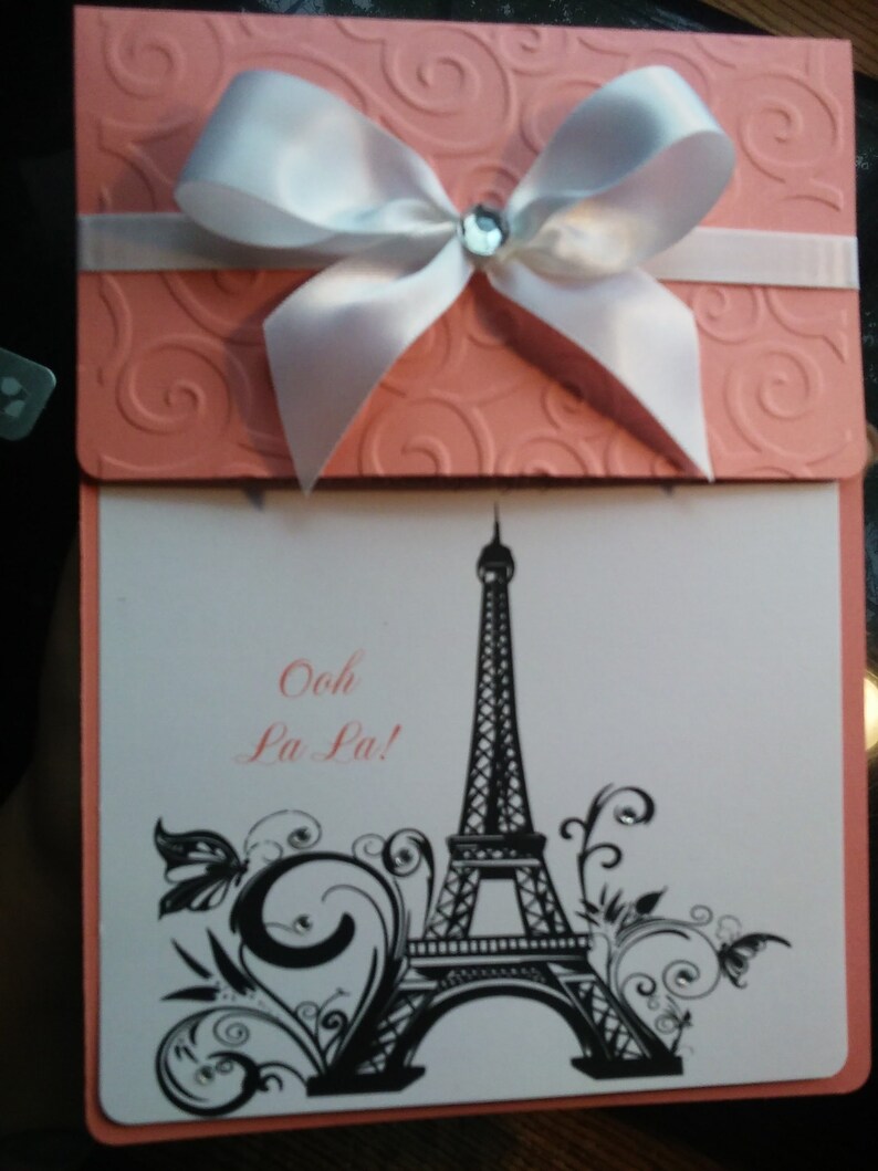 Parisian Sweet 16 Quincea\u00f1era Invitations Paris French Eiffel Tower Coral Salmon Romantic