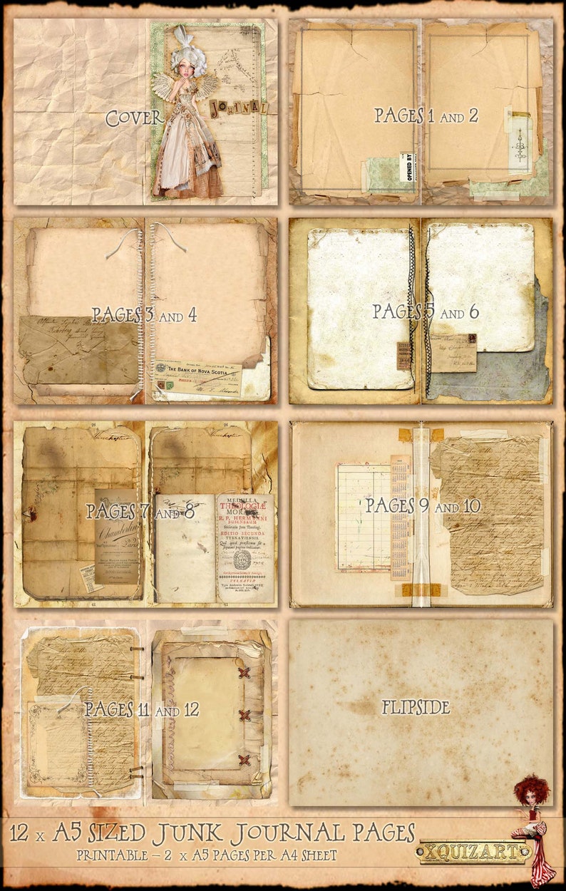 Junk Journal 2 Printable Diary Journal PDF JPEG Etsy Australia