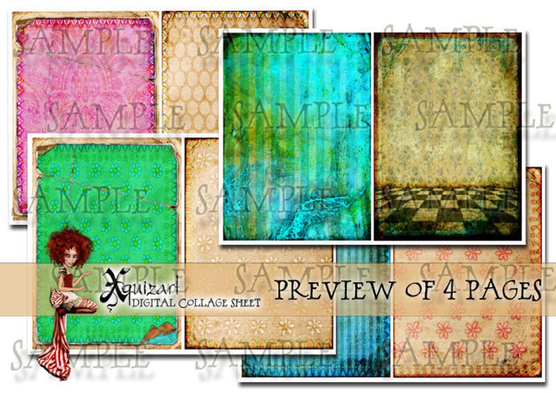 10 Backgrounds PNG No.1 Art Journaling | Etsy
