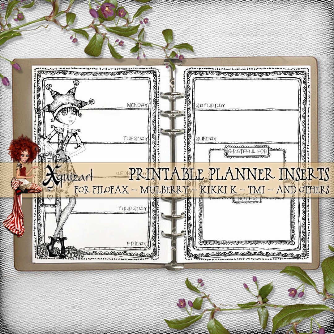 A5 Planner Insert 47 Printable Filofax Mulberry Kikki K Etsy
